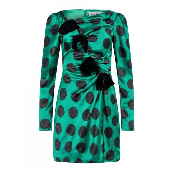 NEW SALONI kelly mini b dress in emerald giant polka - Picture 3 of 3